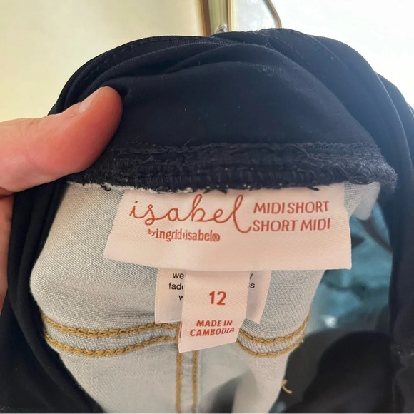 ISABEL ~ Maternity Light Wash Jean Shorts Midishort Short Midi - Picture 3 of 8